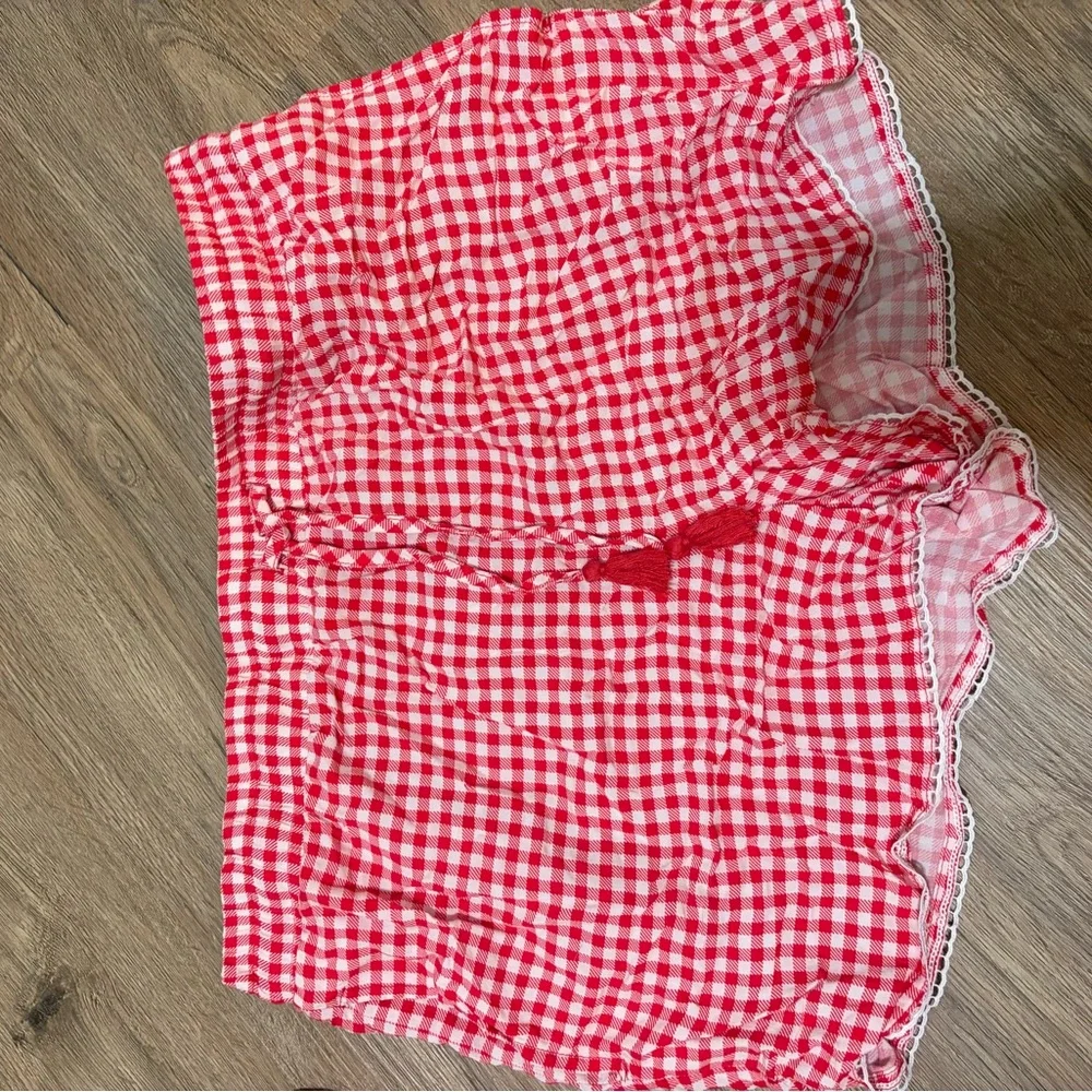 Red Gingham Girls' Pajama Set - Tank Top & Shorts